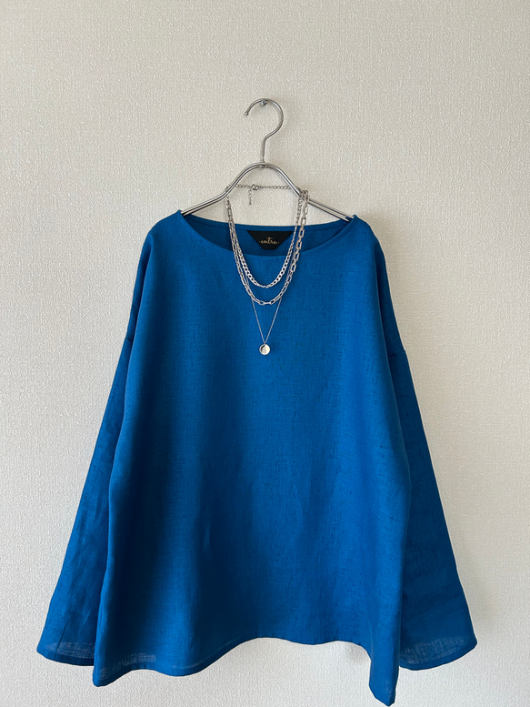 春夏　シンプルなトップス　リネン100% 3枚目の画像