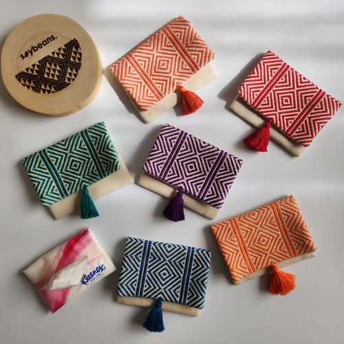 カラーオーダー【こぎん刺し・刺し子】ポケットティッシュケース（小物