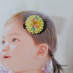 ☆和装ヘッドパーツセット☆　つまみ細工　下がり付き半くすヘアクリップ　七五三　3歳　7歳　初節句　成人式　和装 6枚目の画像