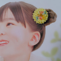 ☆和装ヘッドパーツセット☆　つまみ細工　下がり付き半くすヘアクリップ　七五三　3歳　7歳　初節句　成人式　和装 5枚目の画像