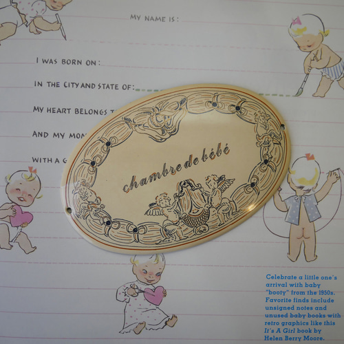 フランスのホーロー ドアプレートbebe 表札・ネームプレート