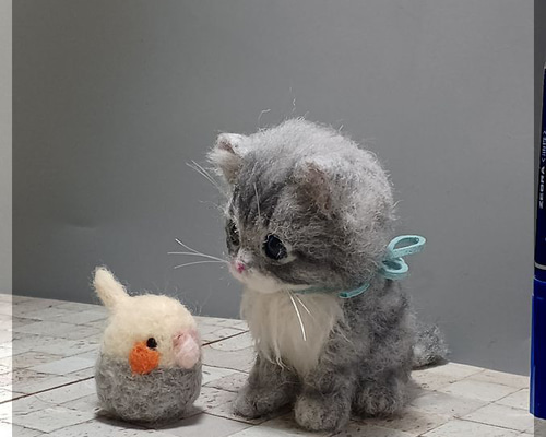 羊毛フェルト猫　【yume】 羊毛フェルト猫 【yume】 羊毛フェルト猫》 #猫(ねこ)羊毛
