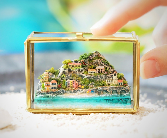 ジオラマアート】ちいさな世界旅行 美しいビーチがある街 リゾート 旅