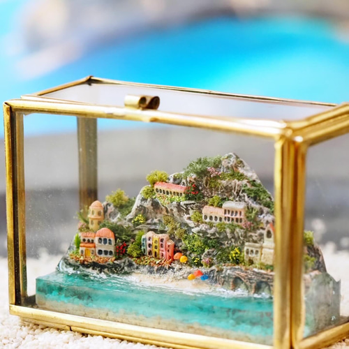 ジオラマアート】ちいさな世界旅行 美しいビーチがある街 リゾート 旅