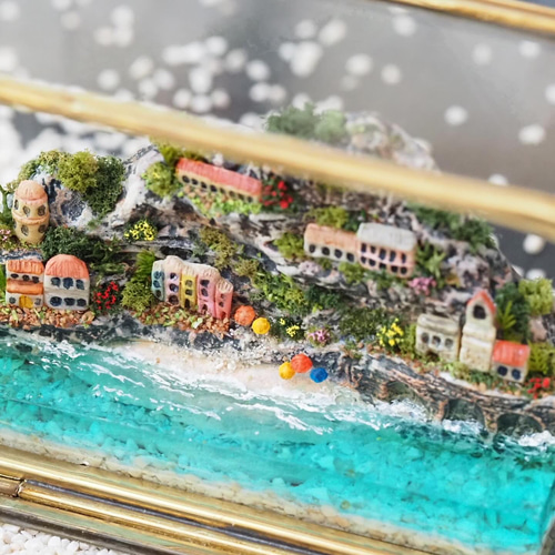 ジオラマアート】ちいさな世界旅行 美しいビーチがある街 リゾート 旅