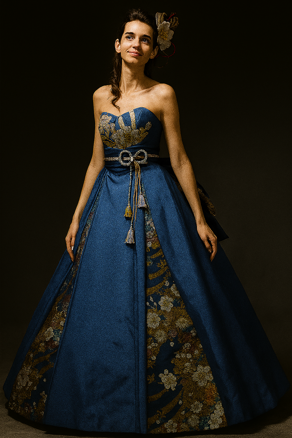 花柄がオシャレで美しい ベア イブニングドレス missswteet1122_cd2828