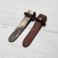 【1点もの】良質なイタリアンレザーで作るジッパータブ ブラウンシュガー ５本 2枚目の画像