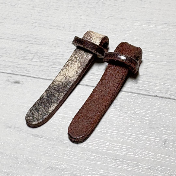 【1点もの】良質なイタリアンレザーで作るジッパータブ ブラウンシュガー ５本 2枚目の画像