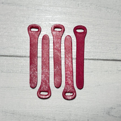 【1点もの】良質なイタリアンレザーで作るジッパータブ いちごミルク ５本 2枚目の画像