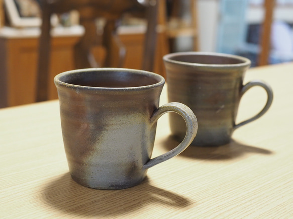 （mさま専用ページ）大容量　たっぷりのめる　大きな備前焼マグカップ（ザンギリ） 1枚目の画像