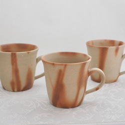 （mさま専用ページ）大容量　たっぷりのめる　大きな備前焼マグカップ（緋だすき） 5枚目の画像