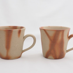 （mさま専用ページ）大容量　たっぷりのめる　大きな備前焼マグカップ（緋だすき） 3枚目の画像