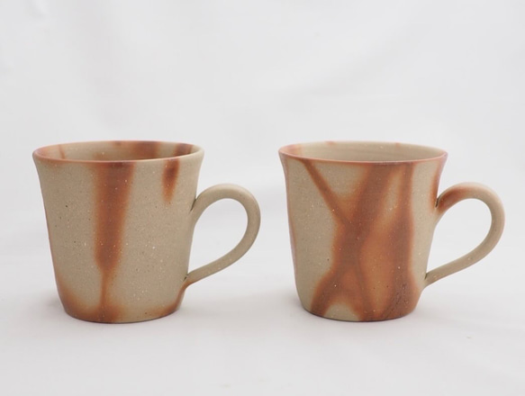 （mさま専用ページ）大容量　たっぷりのめる　大きな備前焼マグカップ（緋だすき） 3枚目の画像