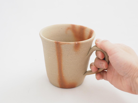 （mさま専用ページ）大容量　たっぷりのめる　大きな備前焼マグカップ（緋だすき） 2枚目の画像