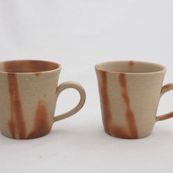 （mさま専用ページ）大容量　たっぷりのめる　大きな備前焼マグカップ（緋だすき） 4枚目の画像