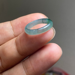 L12-208 ピンキーリング 氷種 深暗緑 4.5号 グアテマラ産 A貨 本翡翠 くりぬき リング 5枚目の画像