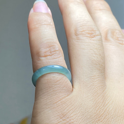 L12-208 ピンキーリング 氷種 深暗緑 4.5号 グアテマラ産 A貨 本翡翠 くりぬき リング 12枚目の画像