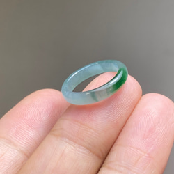 L12-208 ピンキーリング 氷種 深暗緑 4.5号 グアテマラ産 A貨 本翡翠 くりぬき リング 8枚目の画像