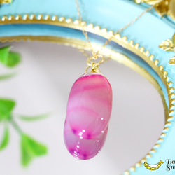 薄紫とピンクの可愛らしさ満点♡ パープル サードニクスアゲート  大粒 オーバル 14kgfネックレス 8月誕生石 4枚目の画像