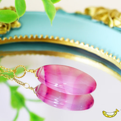 薄紫とピンクの可愛らしさ満点♡ パープル サードニクスアゲート  大粒 オーバル 14kgfネックレス 8月誕生石 1枚目の画像