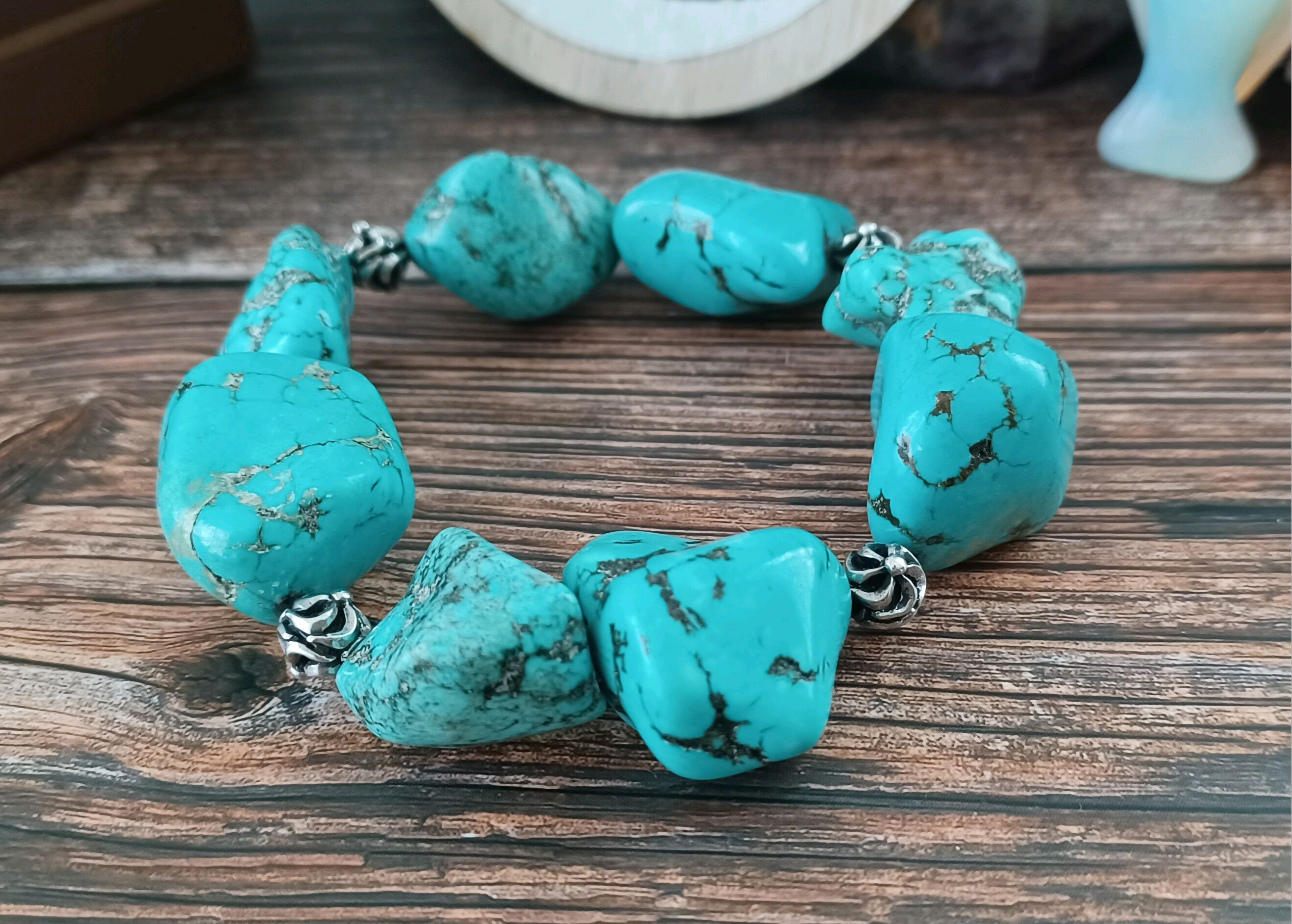 ターコイズ × Silver925　ブレスレット　ーSky Trailー