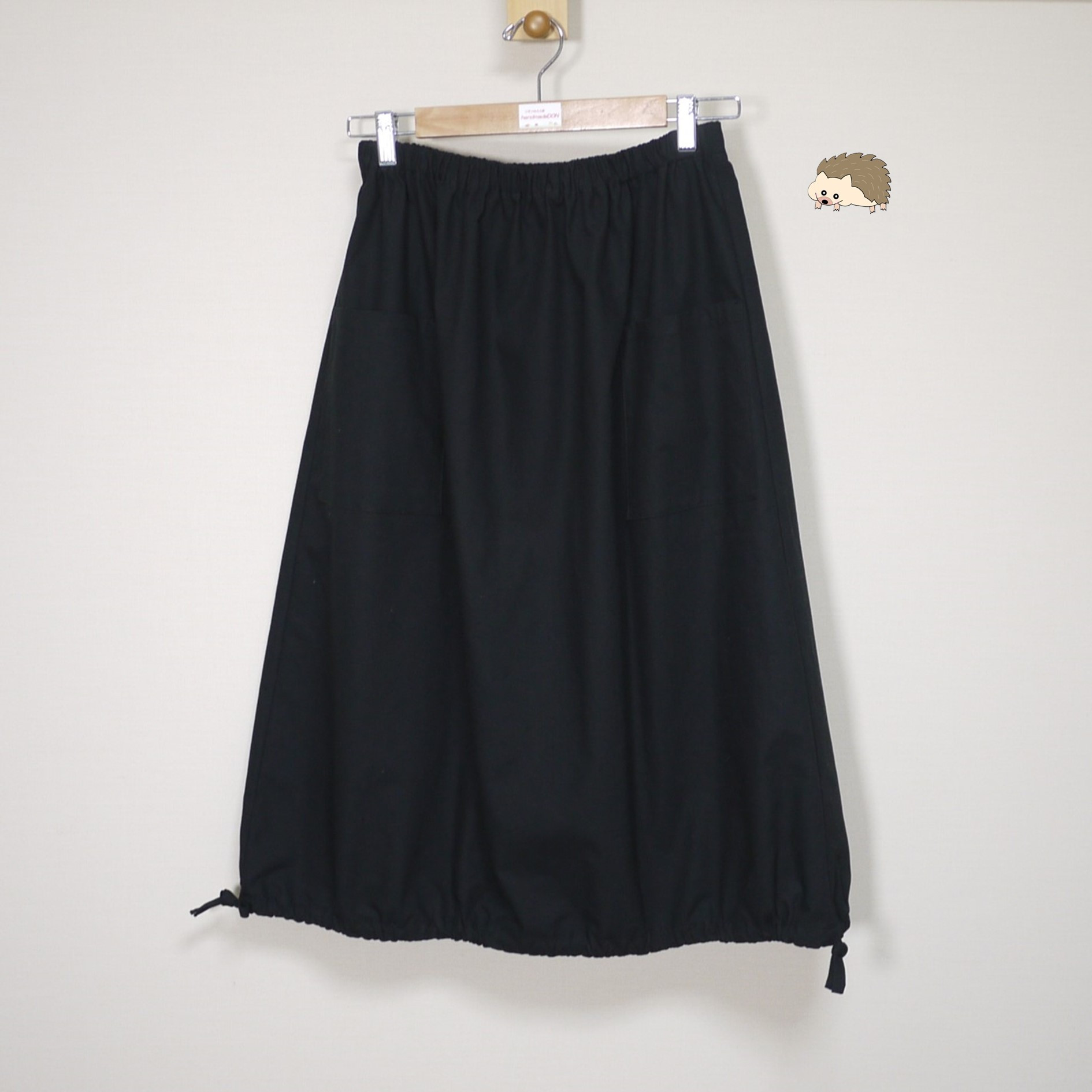 【リップクロス】ループスカート◆ブラック◆フリーサイズ（コットン100％）