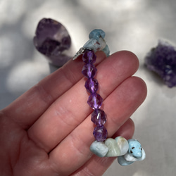 チョコレート　ラリマーとアメジストのブレスレット 8枚目の画像