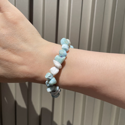 チョコレート　ラリマーとアメジストのブレスレット 9枚目の画像