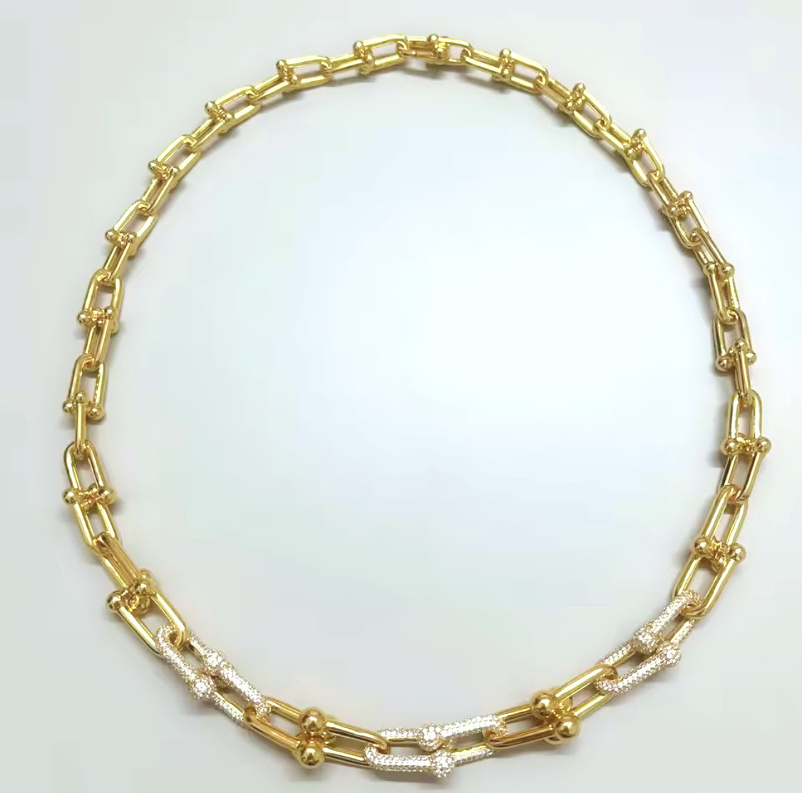 送料無料！高品質！YGチェーンハードウェアダイヤネックレス