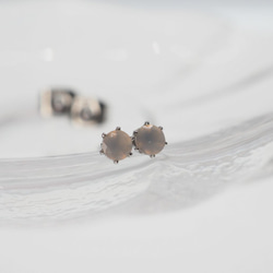 グレーオニキス 一粒ピアス 3mm サージカルステンレス スタッド ピアス