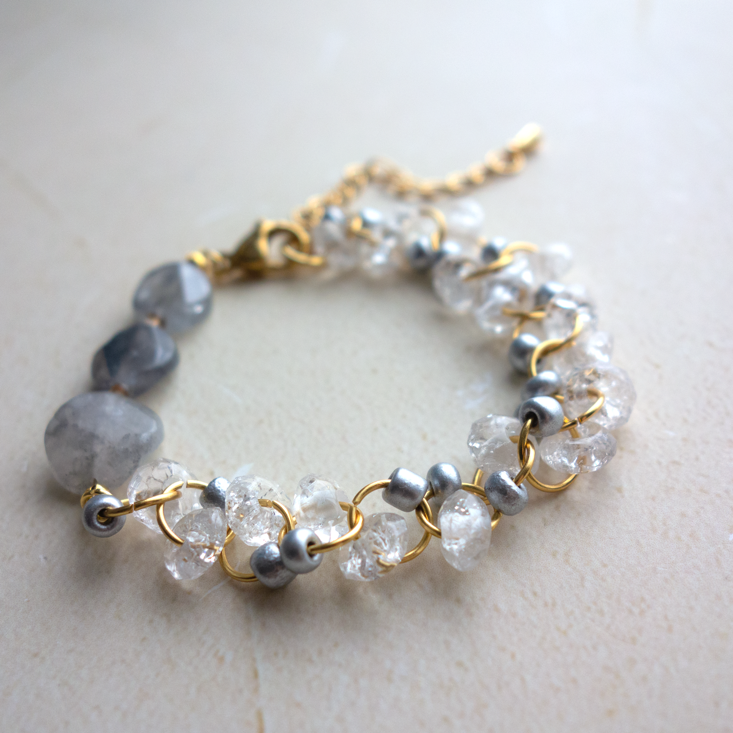 Gris Perle _グリー・ペルル／立ち上る泡／透明感*のブレスレット／A transparent bracelet