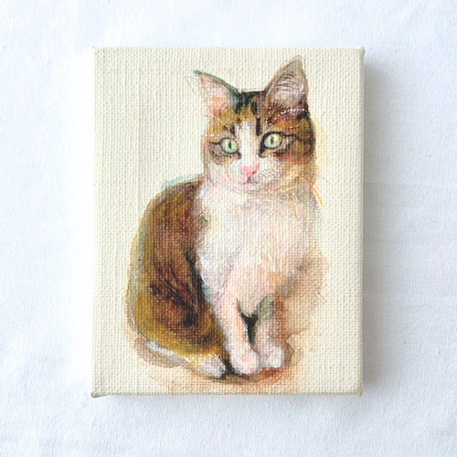 ねこ/絵画/原画】《Fluffy early spring》 ＊ アクリル画 猫の絵