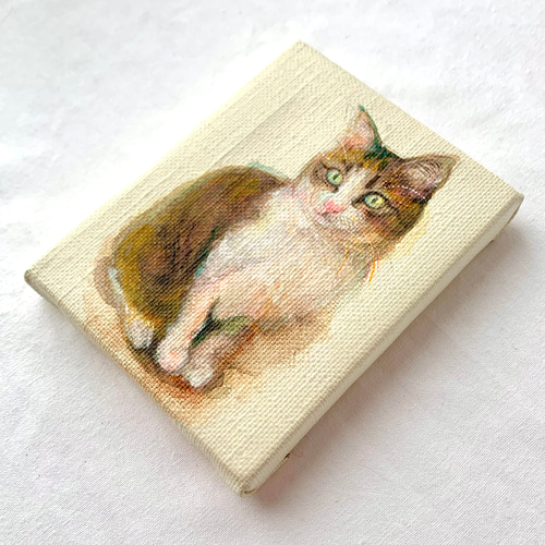ねこ/絵画/原画】《Fluffy early spring》 ＊ アクリル画 猫の絵