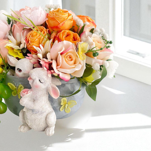 うさぎの庭遊び 光触媒フラワー フラワーアレンジメント アニマルシリーズ うさぎの庭遊び 光触媒フラワー フラワーアレンジメント