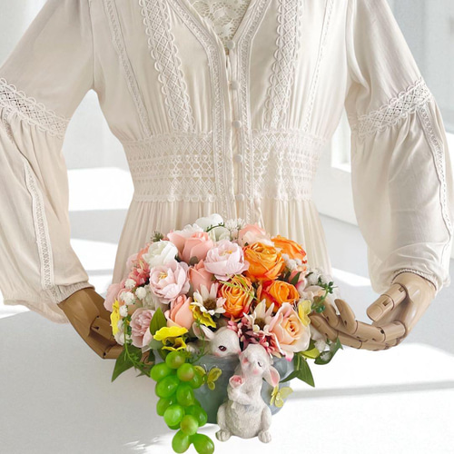 うさぎの庭遊び 光触媒フラワー フラワーアレンジメント アニマルシリーズ うさぎの庭遊び 光触媒フラワー フラワーアレンジメント