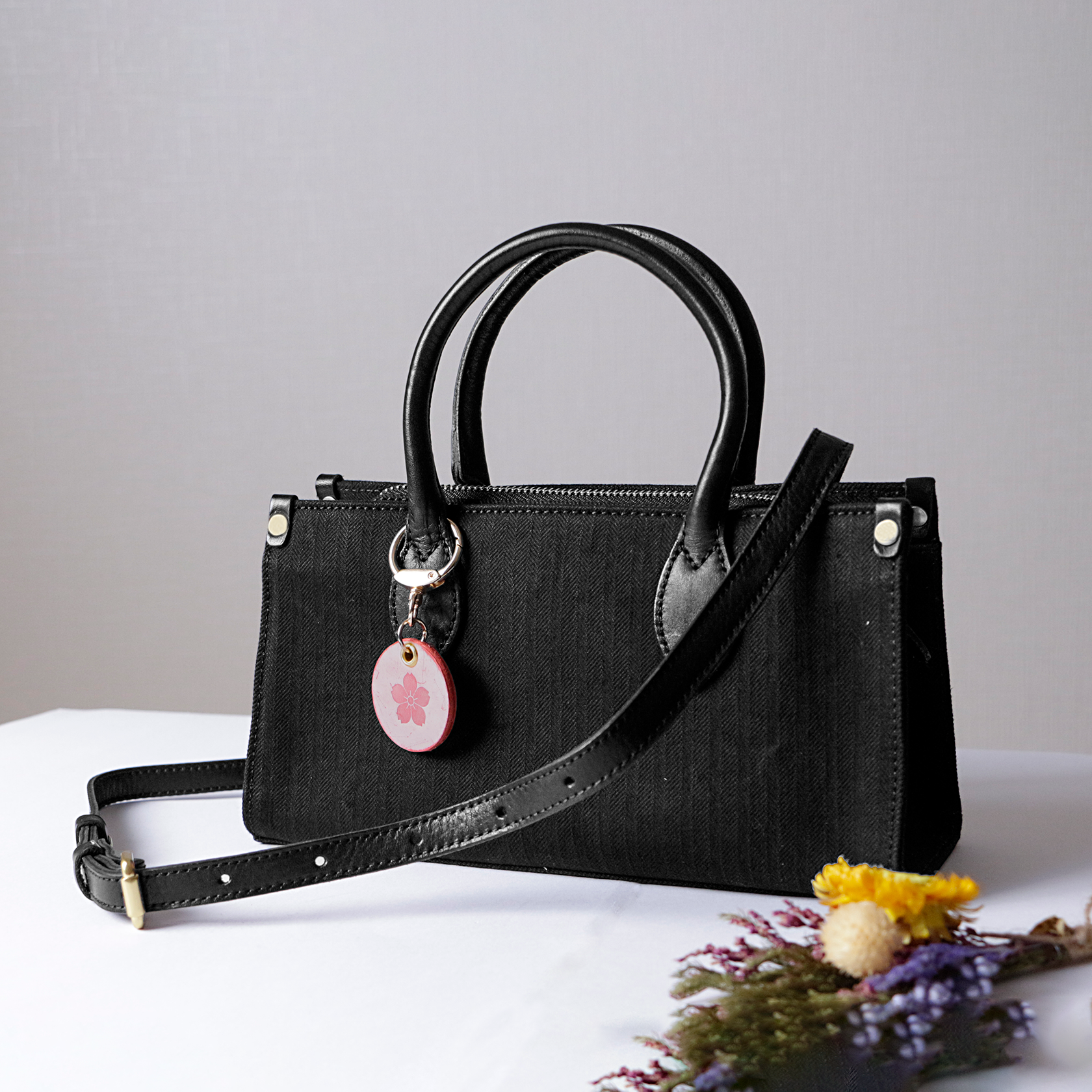 2way軽いハンドバッグ本革と帆布 手提げ 肩掛け バッグ 出会いカジュアルバッグ