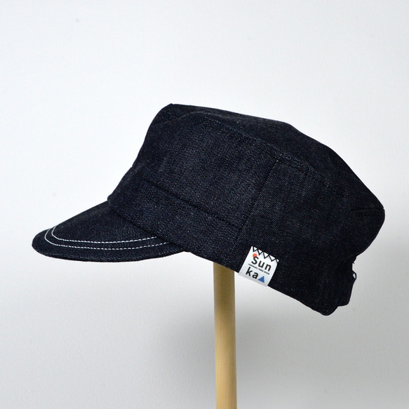 Sunka ワークキャップ ／国産デニム／ユニセックス／シンプル／帽子 15枚目の画像
