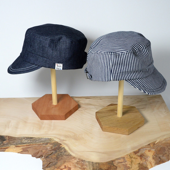 Sunka ワークキャップ ／国産デニム／ユニセックス／シンプル／帽子 1枚目の画像