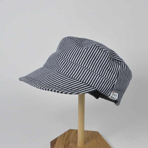 Sunka ワークキャップ ／国産デニム／ユニセックス／シンプル／帽子 4枚目の画像