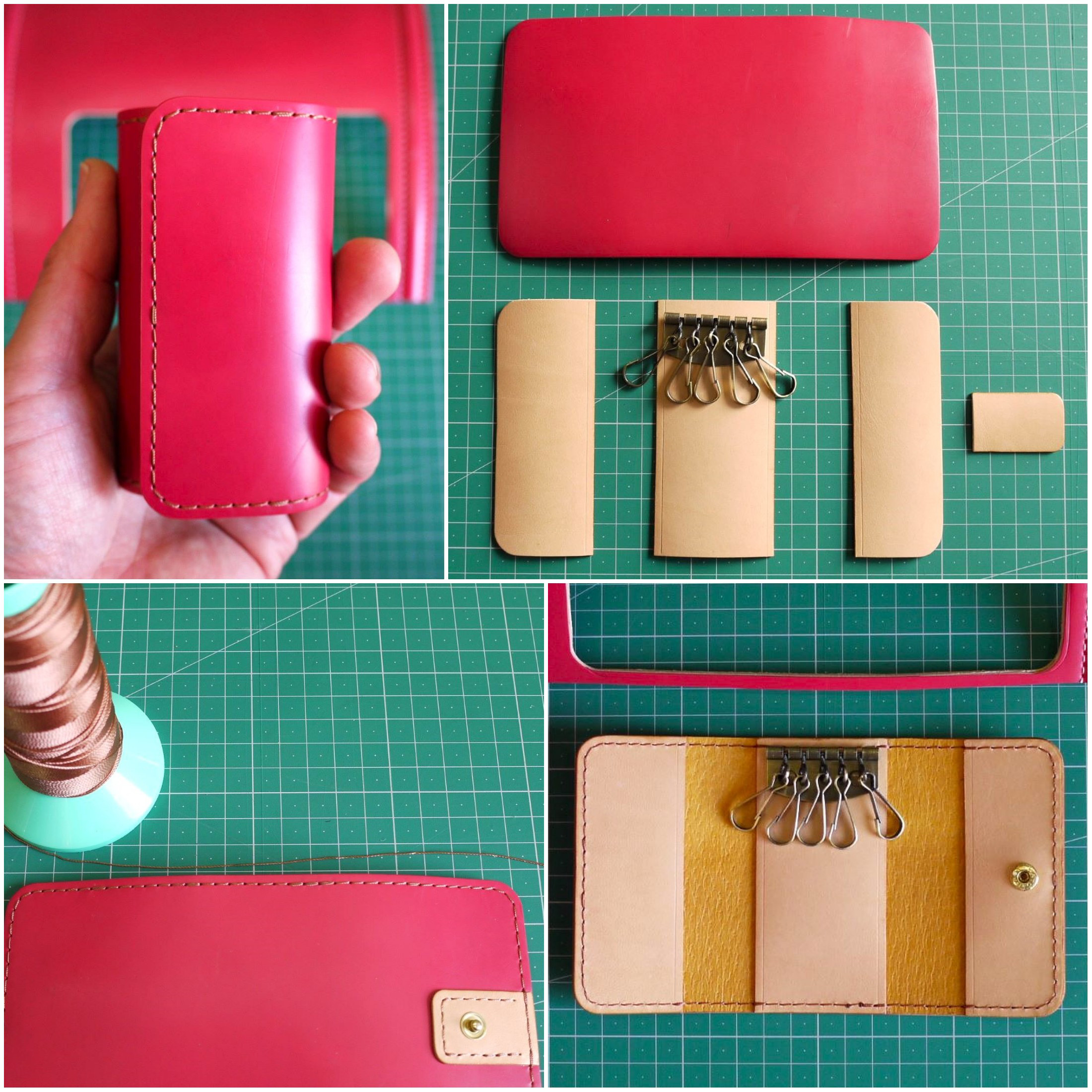 ランドセルリメイク　その11「三つ折りのキーケース」受注生産です。※オプション有り