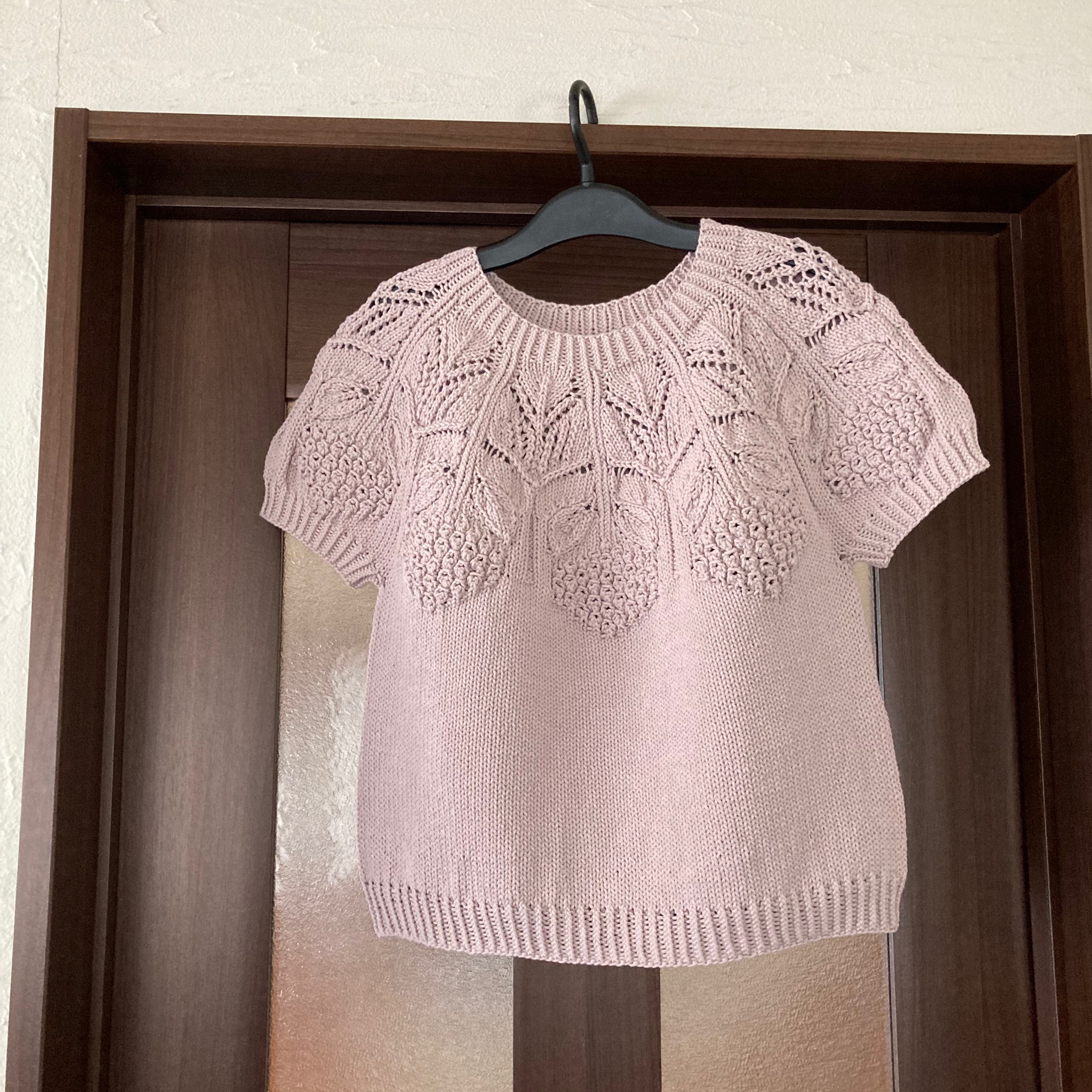 紫陽花のレーシーニット　＊くすみピンク＊