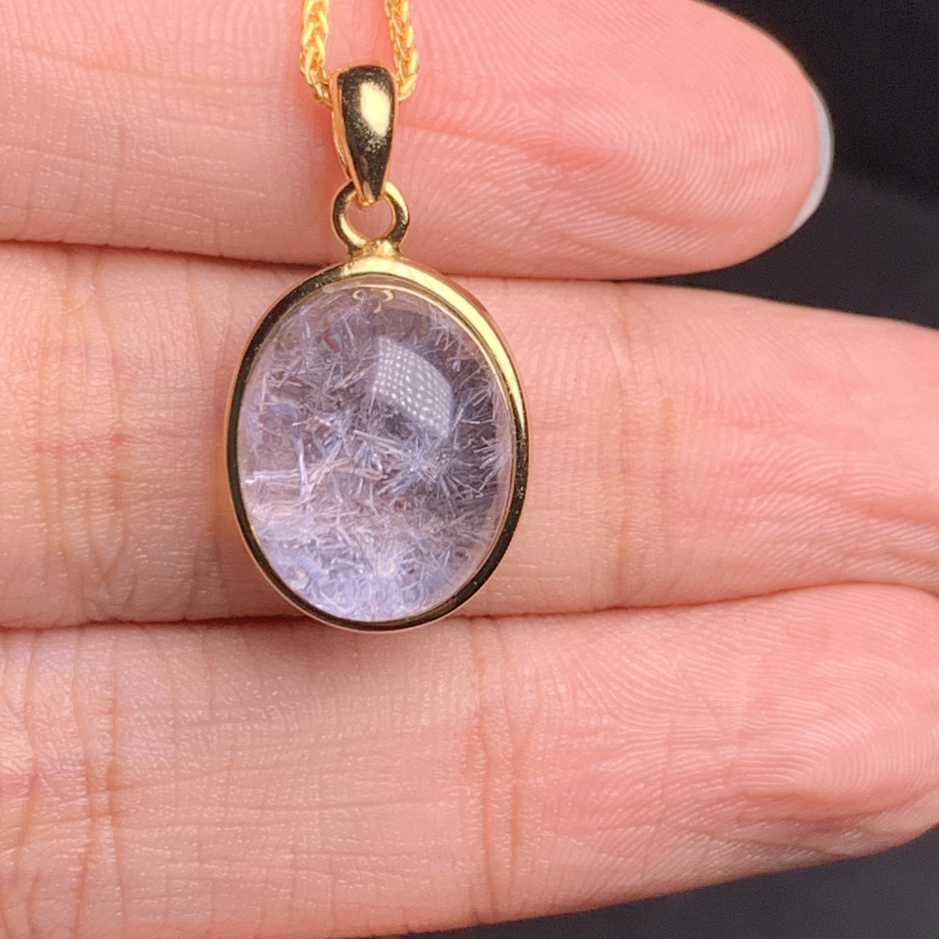 4gram天然無処理 デュモルチェライト ペンダント s925シルバー