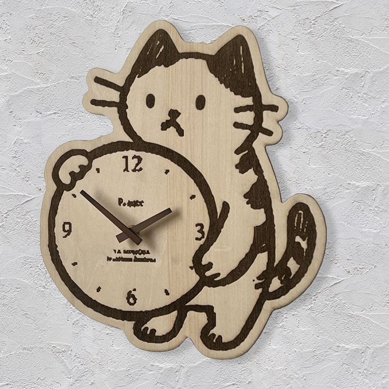 壁掛け時計 猫 静音タイプ BREA-1941