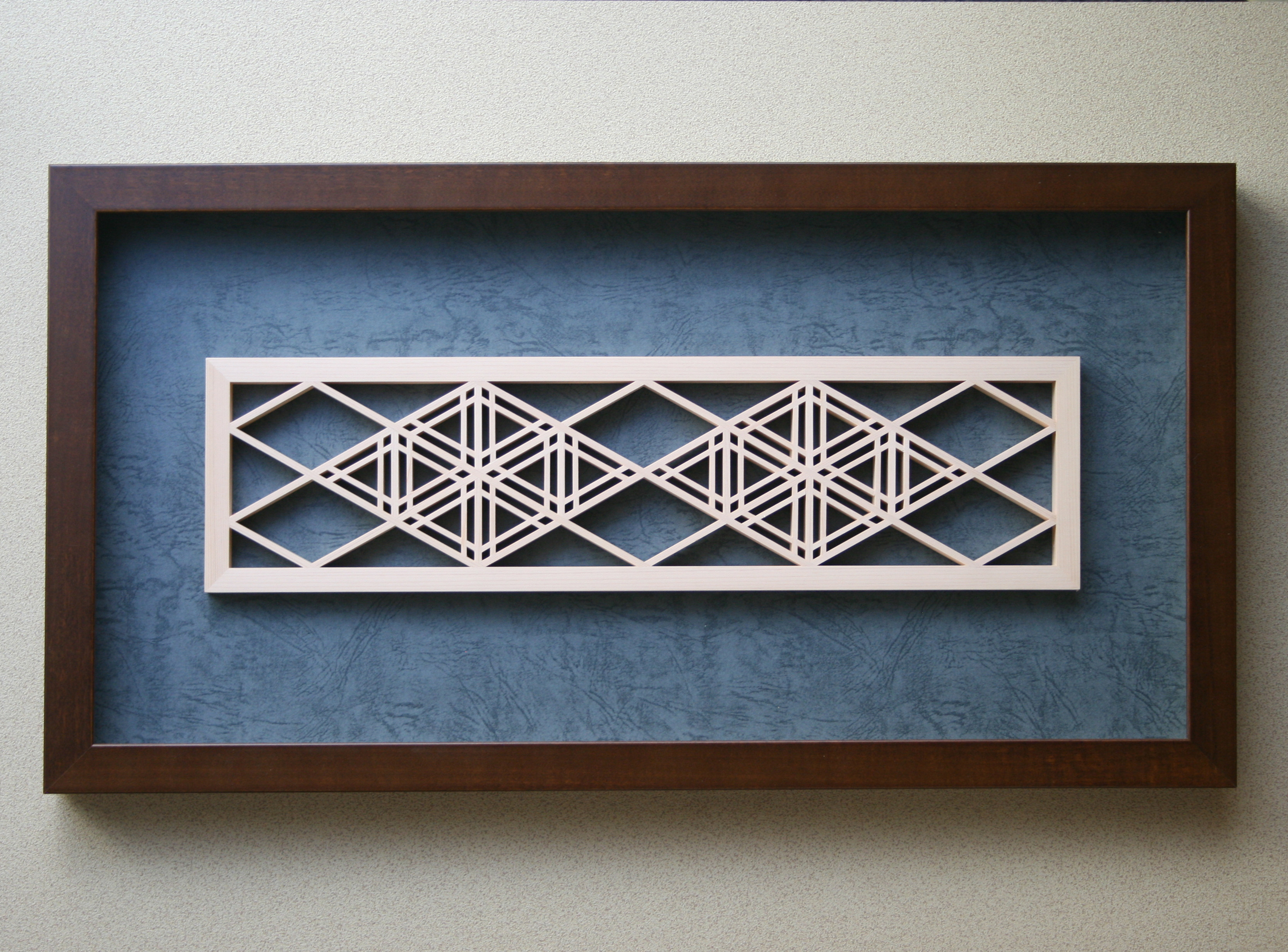 組子の和風ニッチフレーム 【菱にゴマ柄　Type A 】お部屋に和風をどうぞ！ プレゼントにも！