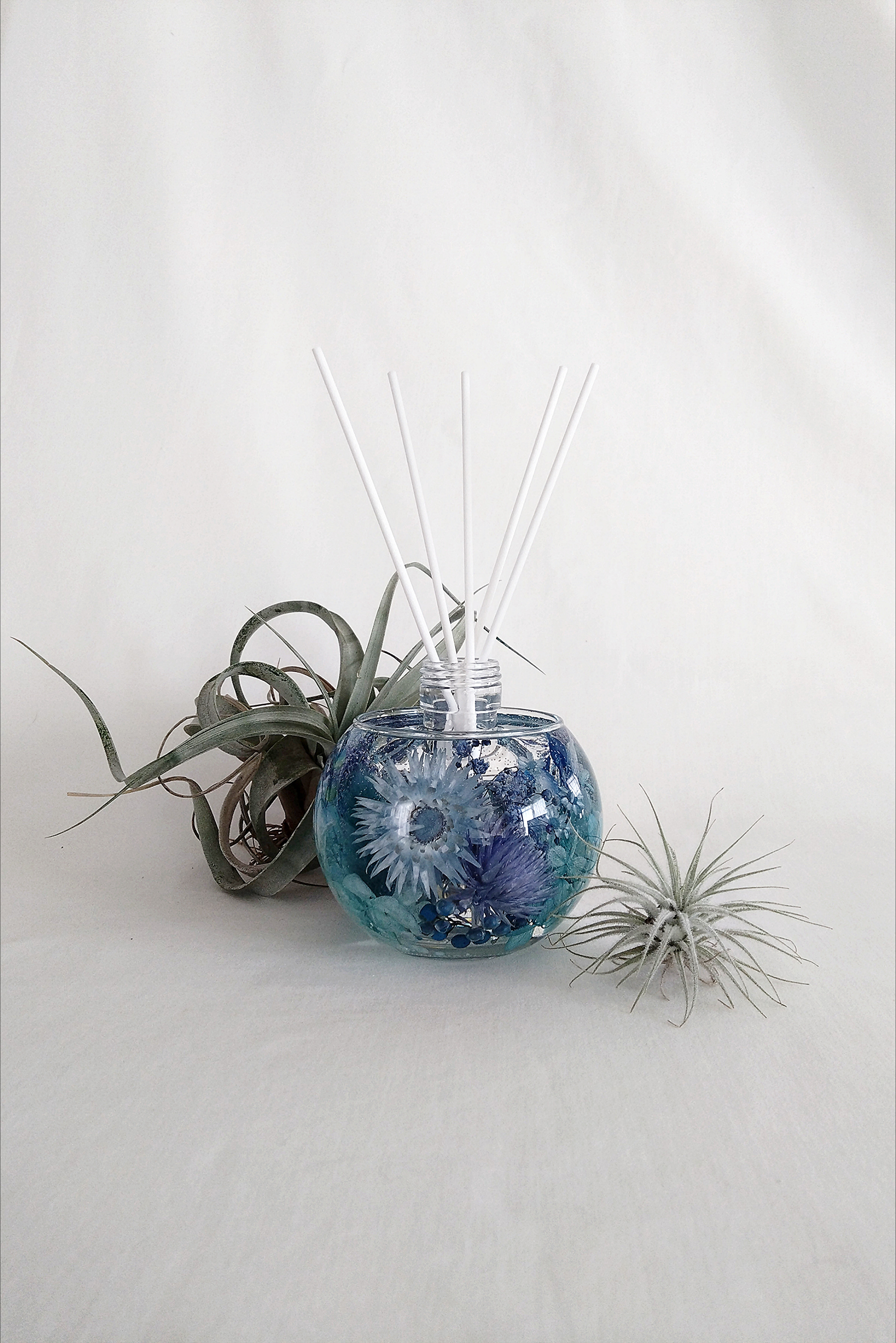 固まるハーバリウムディフューザー ブルー系