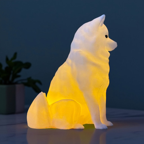 柴犬灯ろう　A型　キャンドル型LED付 柴犬 光るインテリアオブジェ 明滅式LEDキャンドルライト 電池式 軽量