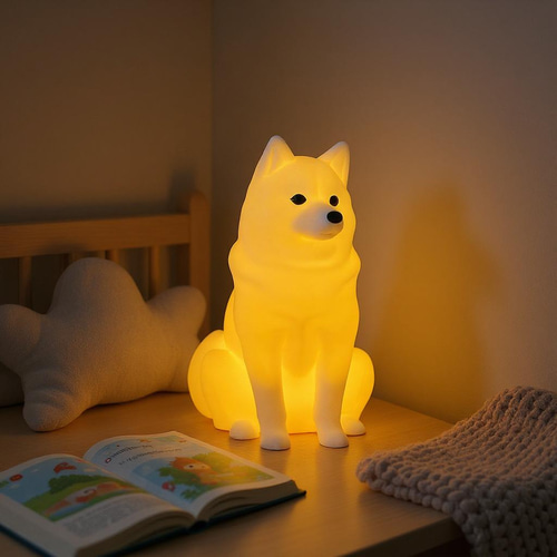 柴犬 光るインテリアオブジェ 明滅式LEDキャンドルライト 電池式 軽量