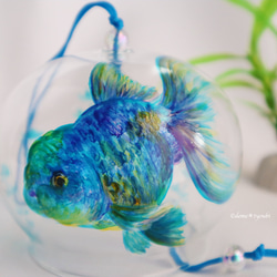 キャリコ水泡眼 金魚 羊毛フェルト 誕生日 ペット 動物