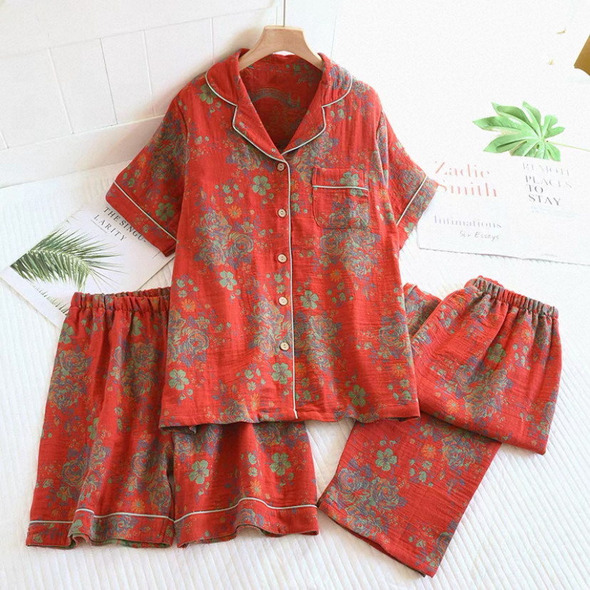 3点セット・夏・パジャマ・ルームウェア・コットン100%