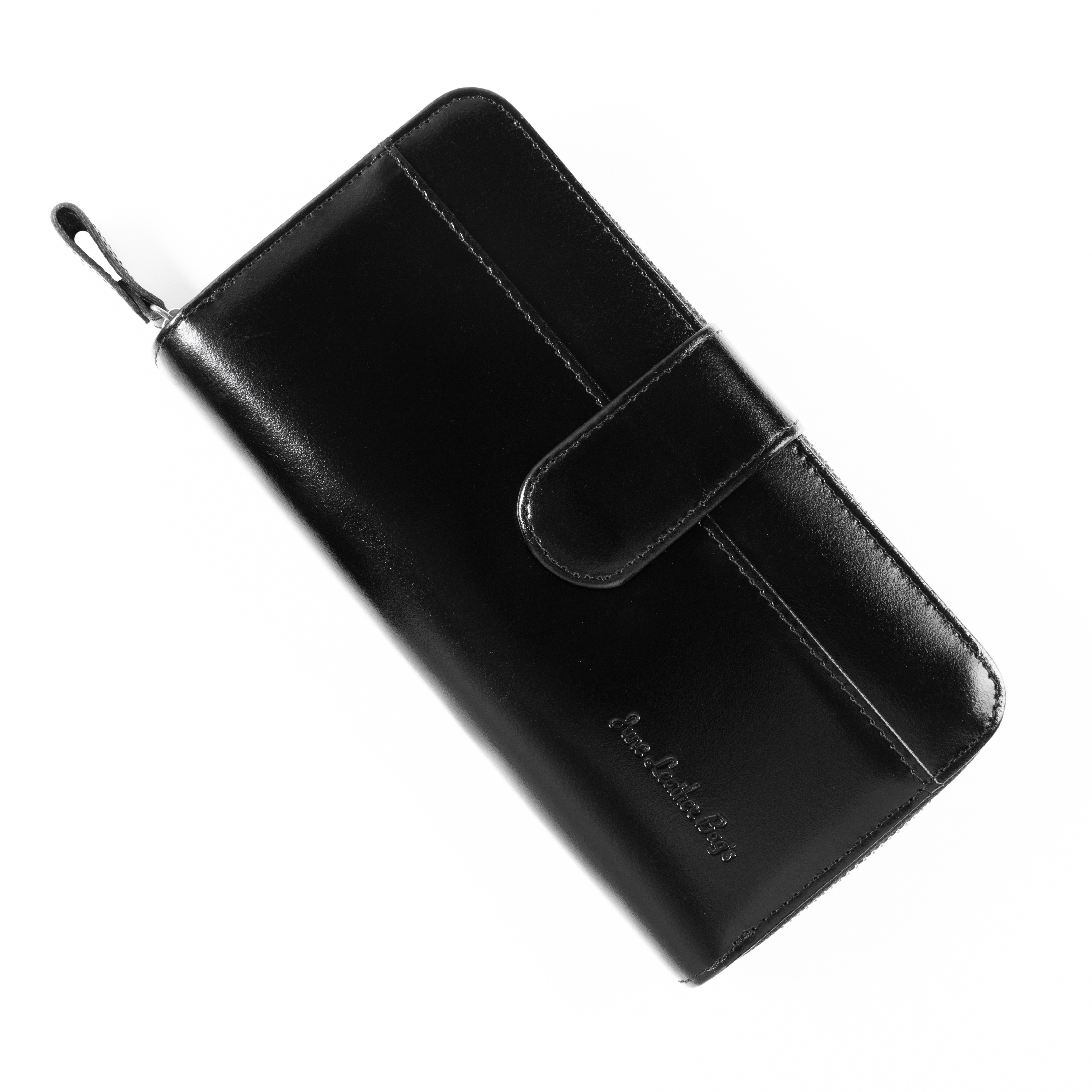 ユニセックス 牛革 ラウンドファスナー 長財布